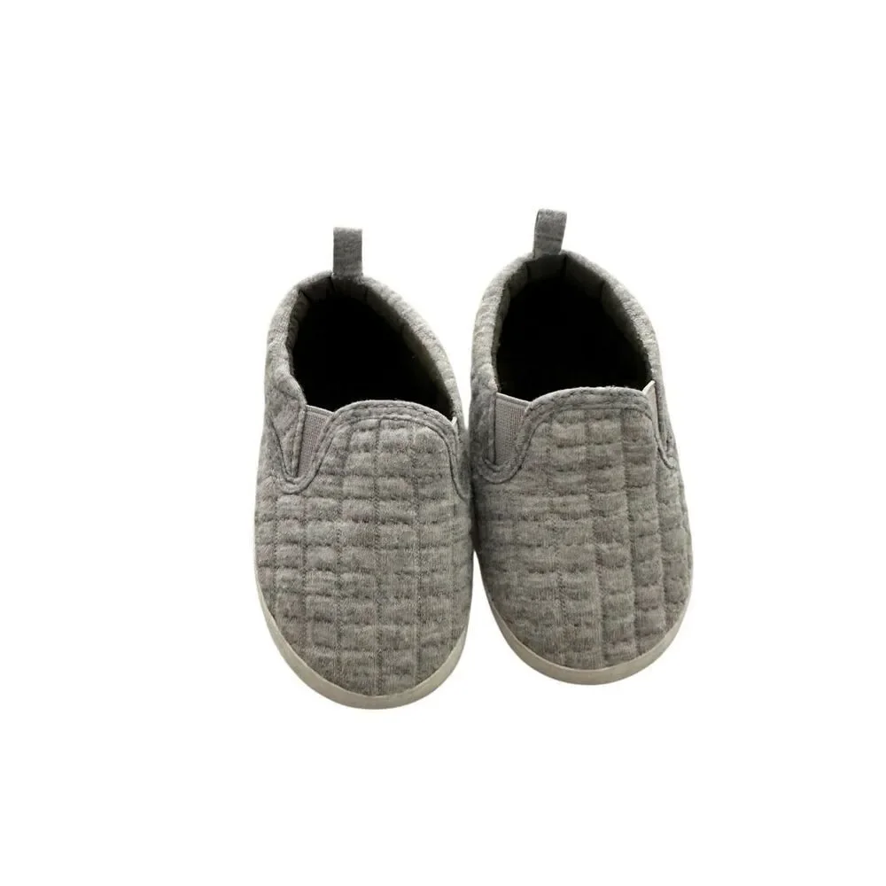 Carter’s canvas quilted crib shoes boys 18-24 months grey